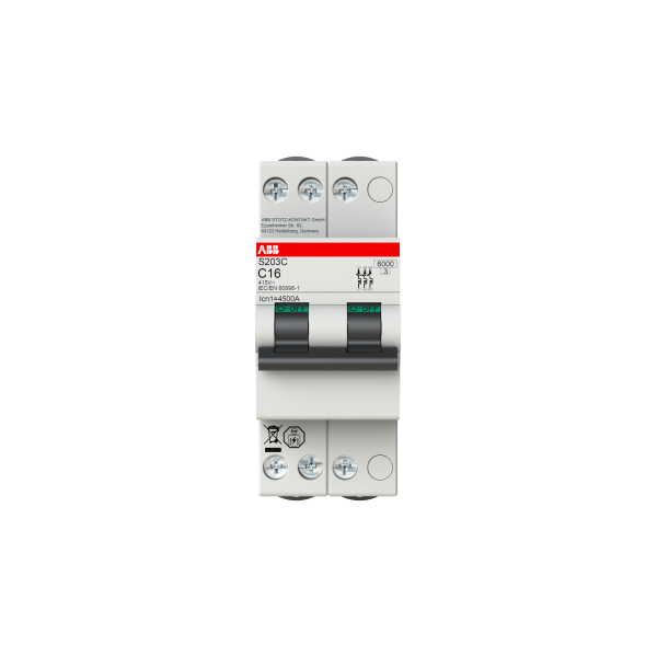 Photo S200C Disjoncteur Compact - 3P - 32A - courbe B - Icn 4.5kA (1 module)-peignable | Ref : 604269