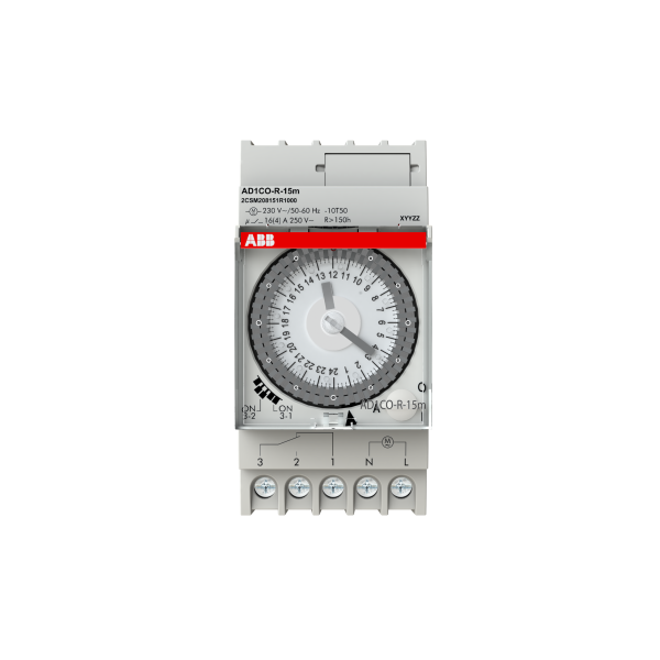 Photo AD1CO-R-15m- Horloge Analogique Journalière - 1 INV.- 15mn- avec réserve | Ref : T208151