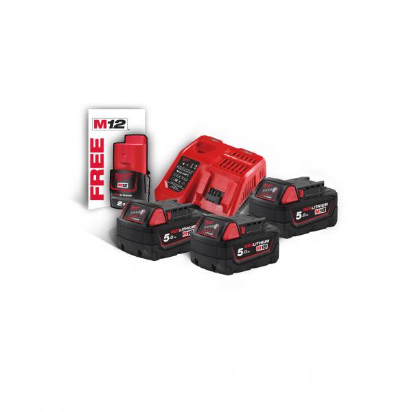 Photo M18 NRG-503 Pack NRJ 18V, 5,0 Ah Red Lit | Ref : 4933451423