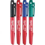 MILWAUKEE - RYOBI - AEG Set de 4 marqueurs,noir, rouge, bleu et vert 48223106