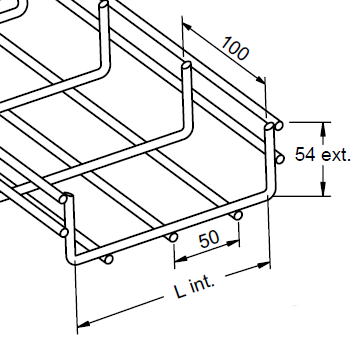 Photo OB2-500-Chemin de c�bles FIL H.50-L.500-GAC | Ref : 205050       