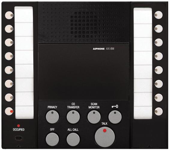 Photo Poste matre audio 2x8 lignes faade noire | Ref : AX8M         