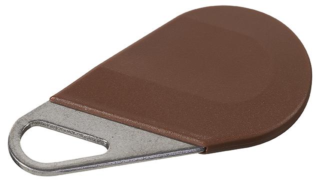 Photo Badge hexact type porte cl de couleur marron | Ref : HECV2M