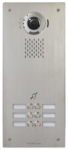 Photo Platine vido enc. 6 bp ip/sip. inox. pictos. synthse vocale. boucle magntique | Ref : IXDVF6L