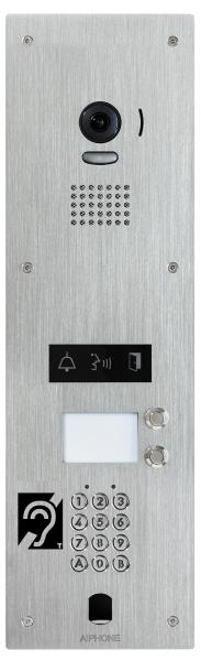 Photo Platine vido inox encastre 2BP avec clavier a codes,percage vigik avec obturateur et nouvelle boucle magntique | Ref : JP2LKVBMA
