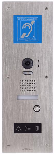 Photo Platine vidéo inox encastrée avec synthèse vocale, pictos lumineux & boucle magnétique pour moniteur maître JP4MED. | Ref : JPDVFLBM