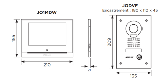 Vignette 3 produit Ref : JOS1FW | Kit vido encastr avec moniteur 7 pouces tactile avec module Wi-Fi intgr