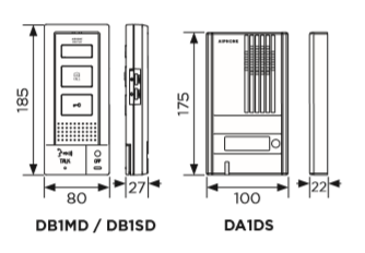 Vignette 3 produit Ref : DBS1AP | Kit portier audio 2 fils mains-libres avec platine aluminium saillie et transformateur