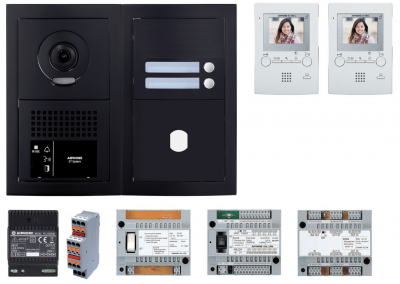 AIPHONE Pack audio 2 bp platine noire GTBA2EB