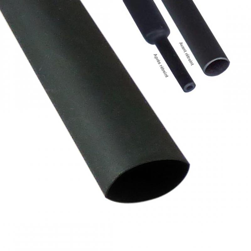 Photo PMIA3-1 Tube thermo de 1m paroi mince avec adh�sif noir | Ref : B105900.1