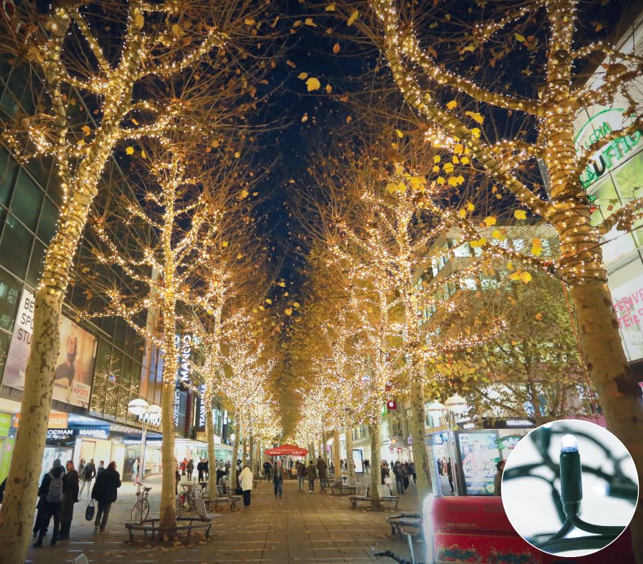 Photo Guirlande SPARK LIGHT led-230V-20m 200 led blanc pur -construction 2x10m-fixe | Ref : 508