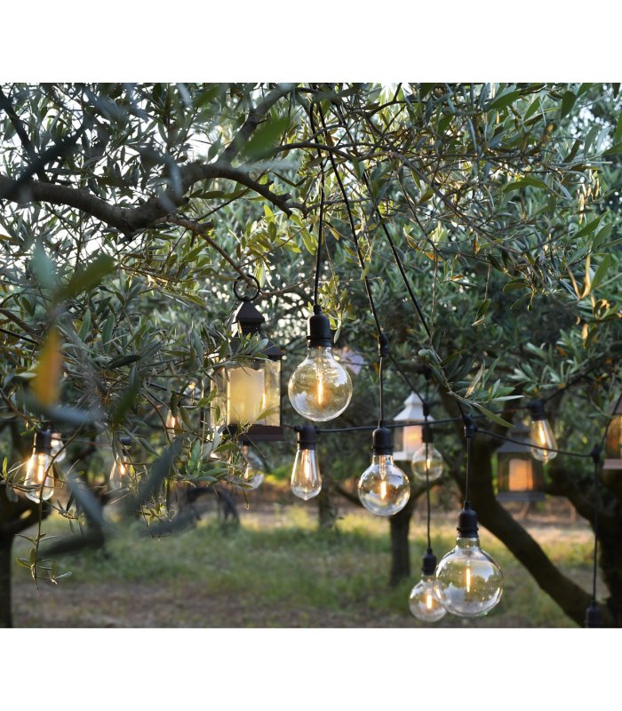 Photo STALACTITE FETE 8 Ampoules Blanc chaud - L4.9m - 8 LED à filament blanc chaud | Ref : G706W