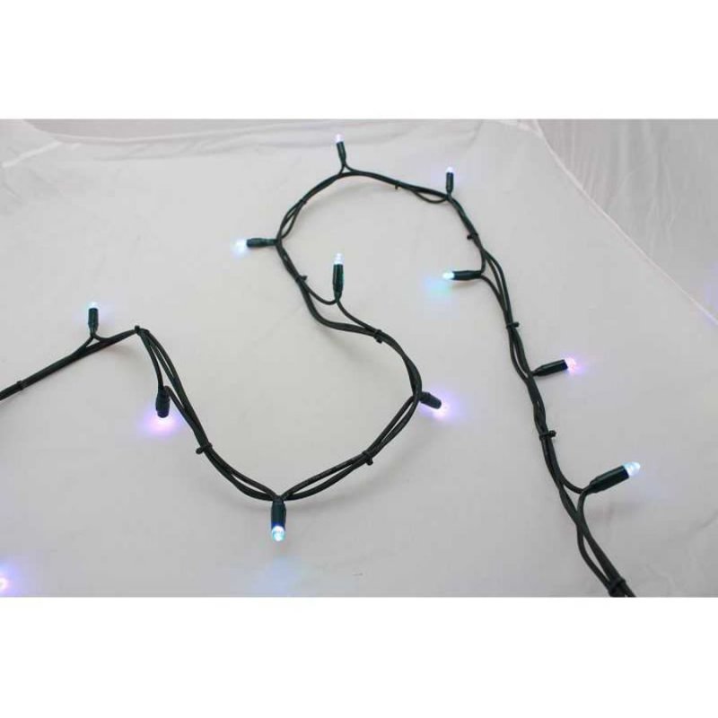 Photo Guirlande LED RGB-230V-10m-câble vert 80 led RGB aléatoire | Ref : HL300RGB1