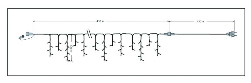 Photo Stalactite LED Blc&flash-4.5m-câble Blan 90 led blanc pur + 30 flash led blanc | Ref : HL351FX1