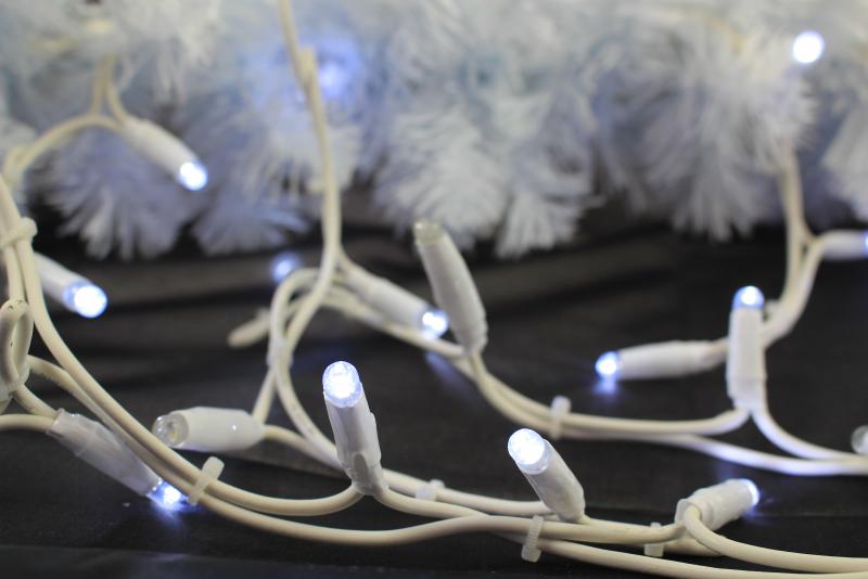 Photo Stalactite pré-illuminée -Blanc pur sapin blanc -180led blanc pur + 24flash | Ref : GP138L