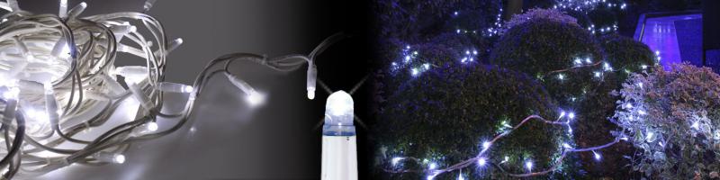 Photo Rideau LED Blanc pur -230V-2x3m 288 led blanc pur-fixe-12 descentes de 3m | Ref : HL20C1