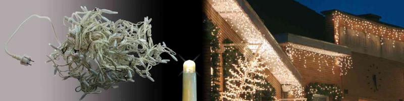 Photo Stalactite LED Blc chd-4.5m-cble blanc 120 led blanc chaud-fixe | Ref : HL351W1