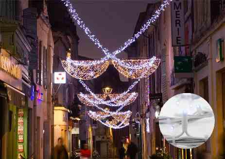 Photo Guirlande LED Blc&Flash-6m-câble blanc 300 led blanc pur + 60 flash blanc pur | Ref : HL558FX