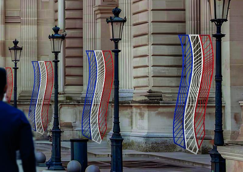 Photo Decor poteau DRAPEAU FRANCE | Ref : IPL263