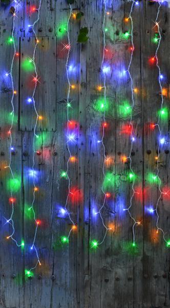 Photo RIDEAU FLICKER® 96 LED Multicolor - 12V - 2mx2m - 96 LED multicolore | Ref : JF387C
