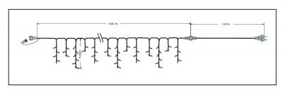 BLACHERE ILLUMINATION Stalactite led bc c&flash-4.5m-cble blc 90 led blanc chaud + 30 flash led blanc HL351WFX1