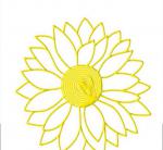 BLACHERE ILLUMINATION Dcor suspension flower3 suspension 2d fleur jaune bioprint ITL149