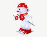 BLACHERE ILLUMINATION Motif acrylique bonhomme de neige skieur 4.5v - 48 led blanc pur + 12 flash JTA044