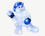 BLACHERE ILLUMINATION Motif acryliq bonhomme neige boule neige 4.5v - 48 led blanc pur + 12 flash JTA045