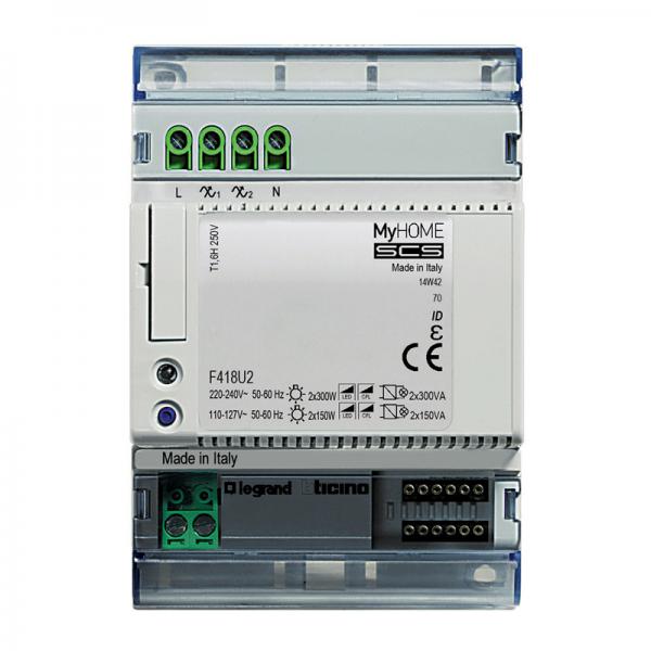 Photo Bticino - Actionneur variateur modulaire universel MyHOME_Up - 4 modules | Ref : F418U2