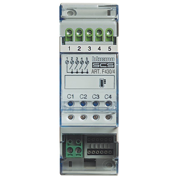 Photo Bticino - Actionneur modulaire 4 relais indpendants gestion de temprature MyHOME_Up  -  2 modules | Ref : F430/4