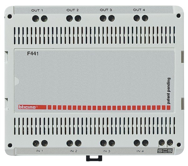 Photo Bticino - Mixer modulaire audio et vido MyHOME_Up pour 4 sources  -  4 modules | Ref : F441