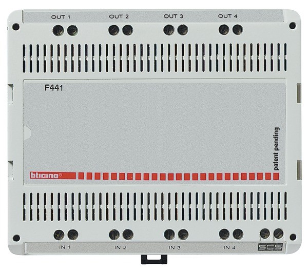 Photo Bticino - Mixer modulaire audio et vidéo MyHOME_Up pour 4 sources - 4 modules | Ref : F441