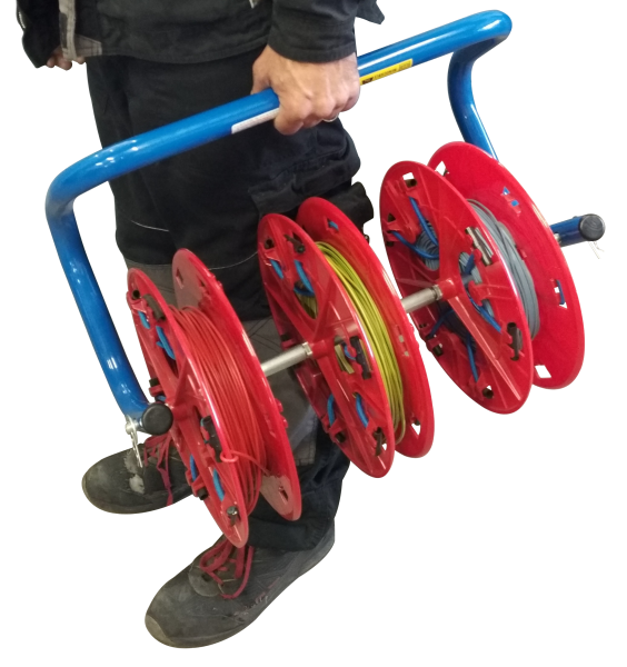 Vignette 2 produit MINOQUAD : d�vidoir de chantier pour couronnes de fils, livr� avec 3 bobines | Ref : E3500300