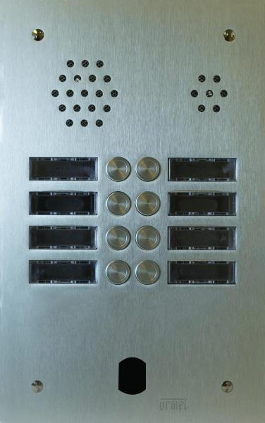 Photo Plaque Audio Alu 2R 8Bouton Poussoir 2Voice | Ref : A83/208M