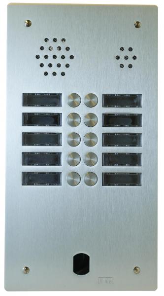 Photo Plaque Audio Alu 2R 10Bouton Poussoir 2Voic | Ref : A83/210M