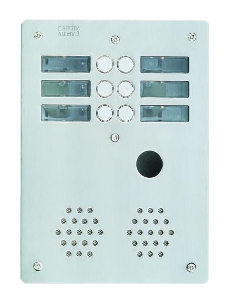 Photo Plaque Inox 6Bouton Poussoir 2R Ptt | Ref : AX2006       