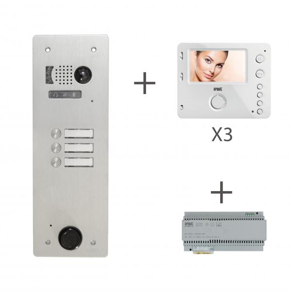Photo Kit Video Alu 1R 3 Bouton Poussoir 2 Voice | Ref : KV83/103