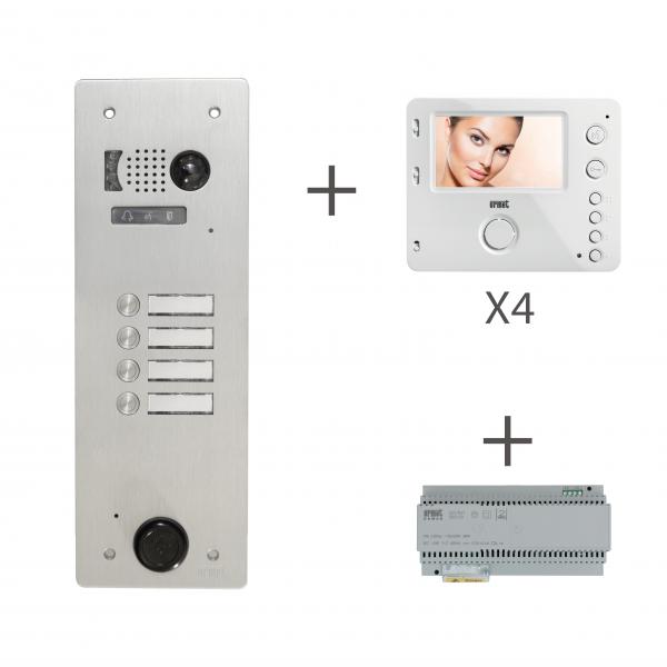 Photo Kit Video Alu 1R 4 Bouton Poussoir 2 Voice | Ref : KV83/104