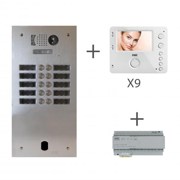 Photo Kit Video Alu 2R 9 Bouton Poussoir 2 Voice | Ref : KV83/209