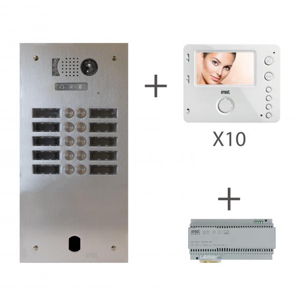 Photo Kit Video Alu 2R 10 Bouton Poussoir 2 Voice | Ref : KV83/210