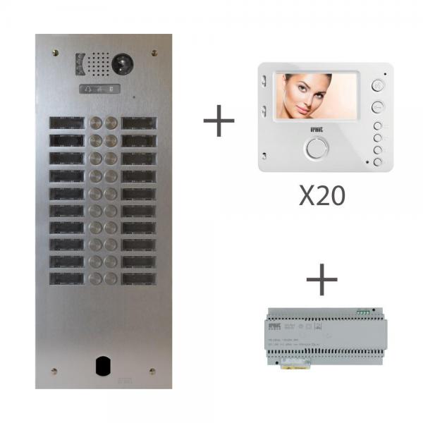 Photo Kit Video Alu 2R 20 Bouton Poussoir 2 Voice | Ref : KV83/220