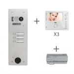 URMET Kit video alu 1r 3 bouton poussoir 2 voice KV83/103