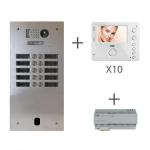 URMET Kit video alu 2r 10 bouton poussoir 2 voice KV83/210