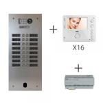URMET Kit video alu 2r 16 bouton poussoir 2 voice KV83/216