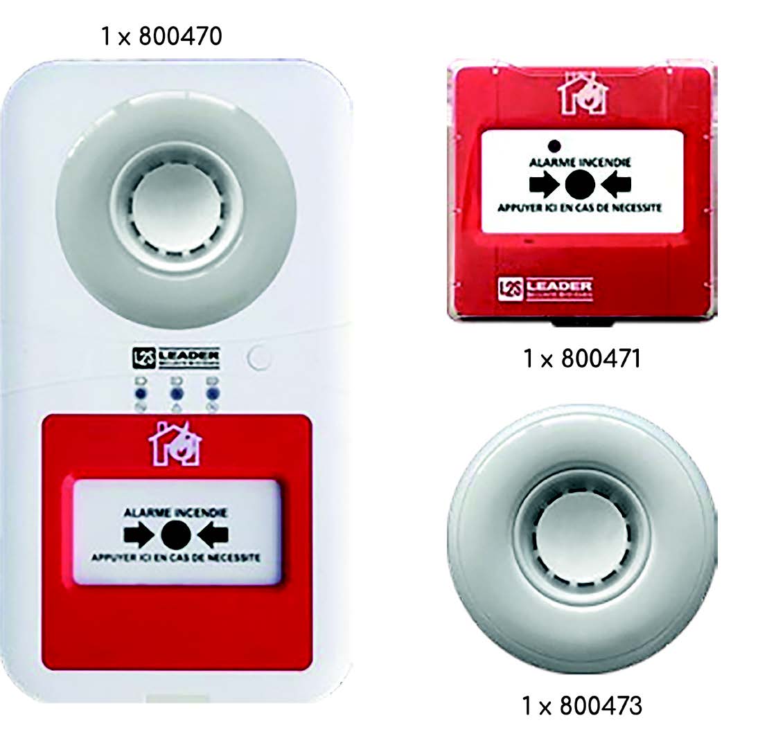 Photo PACK INCENDIE TYPE 4 RADIO (centrale avec dm+ dm + avertisseur sonore) | Ref : 800475
