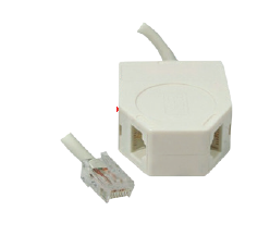 Photo DOUBLEUR TEL/BOX RJ11 VERS 2X RJ11 | Ref : SYL0130