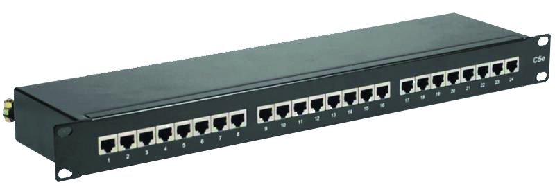Photo PANNEAU 19  1U 24 PORTS INFO EQUIPE CAT6 | Ref : SYDA37124