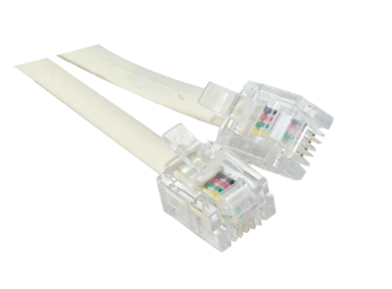 Photo CORDON TEL RJ11/RJ11 5M BLANC | Ref : SYE03115BL