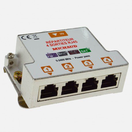 Photo R�PARTITEUR GRD2TV 4 SORTIES RJ45 | Ref : LB024