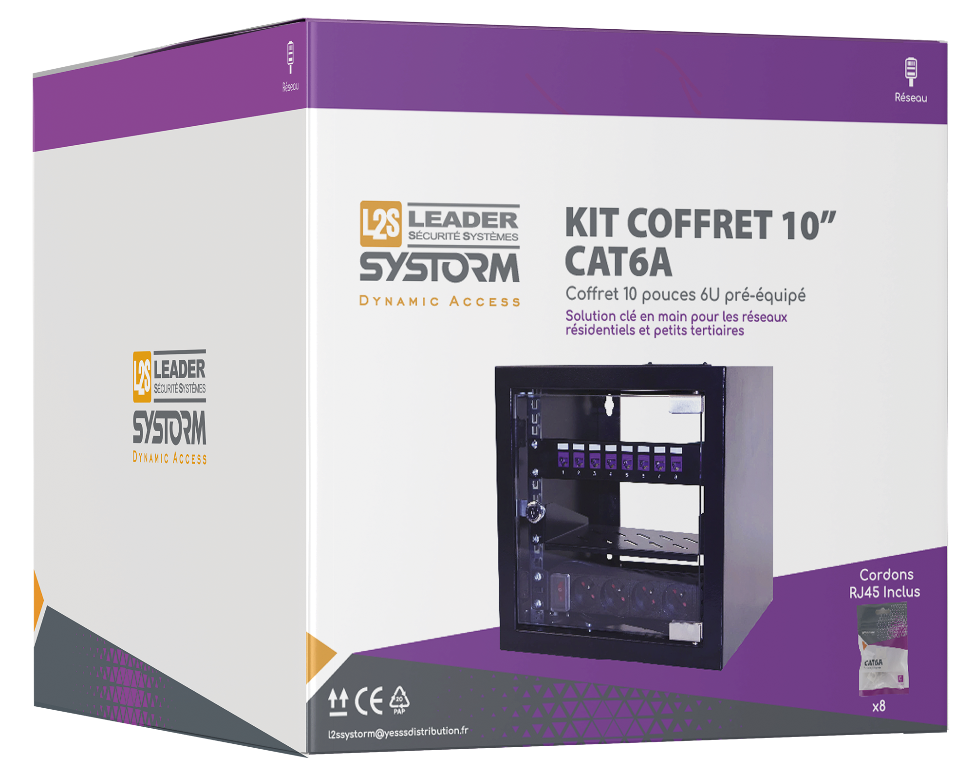 Vignette 2 produit KIT COFFRET EQUIPE 10 6U CAT6A | Ref : KITCOF10P6UC6A